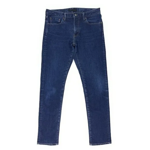 UNIQLO Slim Fit Straight Leg Jeans Mens 32x31 Kaihara Selvedge Denim Dark Wash