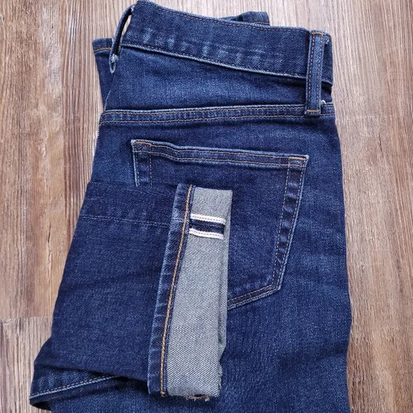 Uniqlo Slim Straight Japanese Kaihara Slevedge Denim Stretch Preppy Jeans 29x32