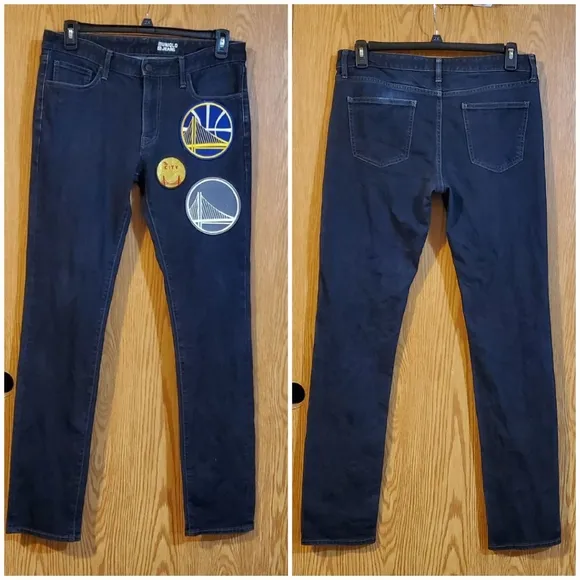 Uniqlo skinny jeans with patches