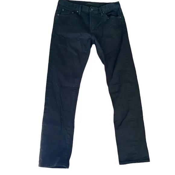 Uniqlo Slim Straight Low Rise Black Jeans 32x32