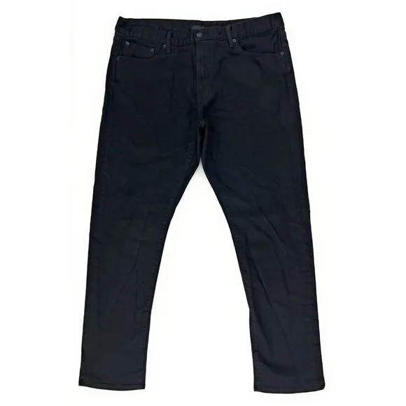 UNIQLO Slim Fit Straight Leg Jeans Mens 38x31 Selvedge Denim Black