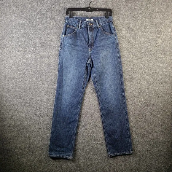 Uniqlo Jeans Mens 25 x 32 Straight Dark Wash 100% Cotton