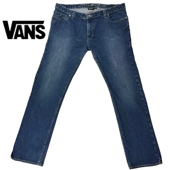 VANS Men’s 38 x 32 Blue Jeans Zip Fly Straight Leg