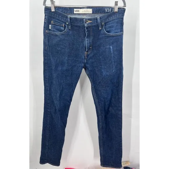 Vans Off The Wall Men’s Size 34x34 V16 Slim Fit Blue Skinny Jeans Medium Wash