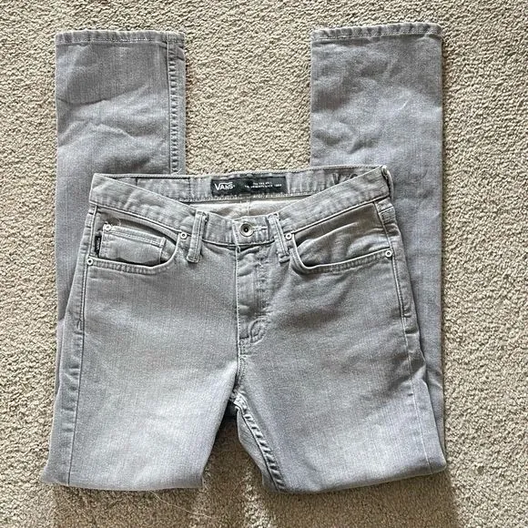 VANS Men's Jeans V76 Skinny Fit Gray Washed Size 28 x 28