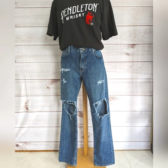 Vans Off the Wall V76 Distressed Skinny Jeans in Medium Wash Size 36 X 32