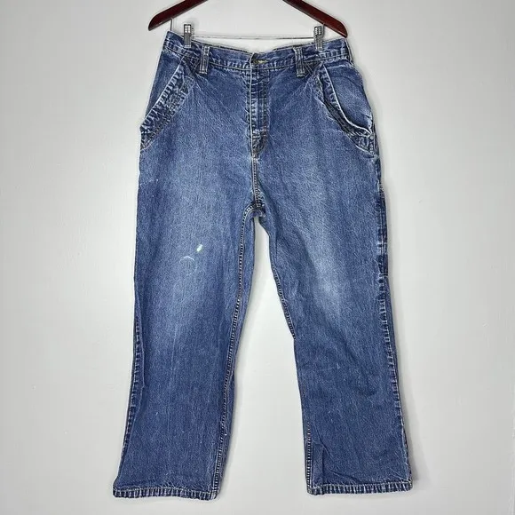 Vans Off the Wall Jeans Mens Size 34 y2k Wide Leg Denim Skateboard Pants