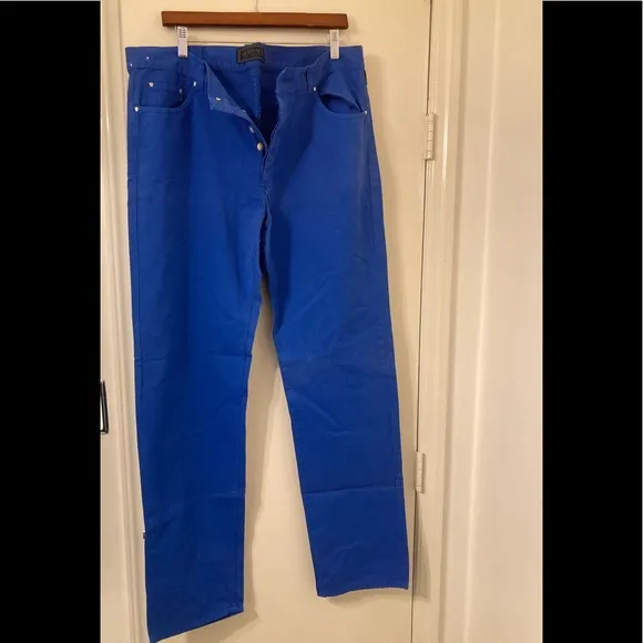 New Versace 100% cotton cobalt signature jeans
          
      NWT