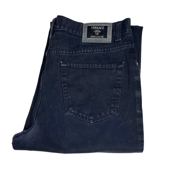 Vintage: Versace Jeans Couture ♔ OG Relaxed Fit Denim Jeans ♔ © 1995 ♔ Black 38