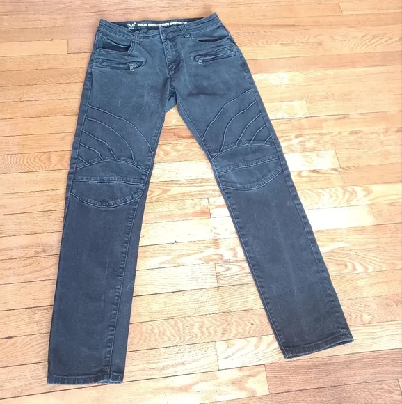 VERSACE V19-69 Abbigliamento Sportivo SRL Mens Jeans 32X32 Black Straight Italia