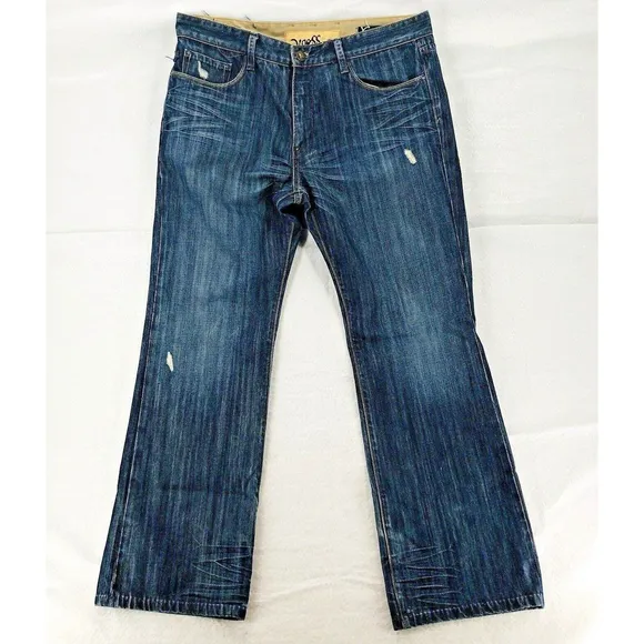 Vigoss Studio Jeans 38x32 Blue Denim Victor Straight Flap Pockets Hip Hop Y2K