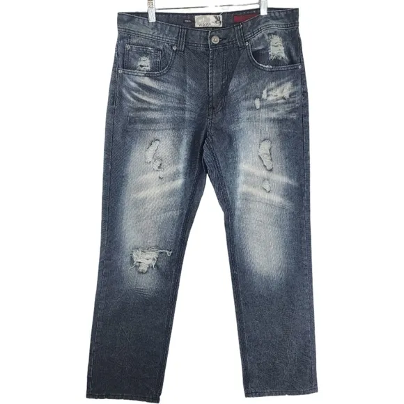 Vigoss Straight Fit Distressed Men's Jeans 36x33