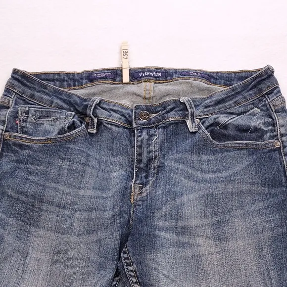 Vigoss The Thompson Skinny Button Medium Wash Denim Jeans Mens Size 31x27 Blue