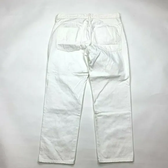 Vince White Distressed Jeans Cotton Pockets Zip