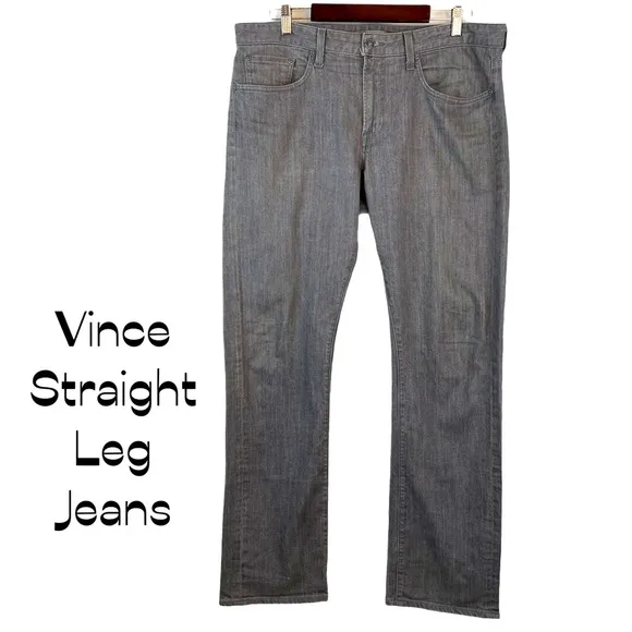 Vince Men’s Grey Straight Leg Jeans EUC 36x31
