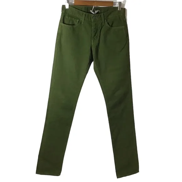 Vince Men Green Twill Denim Jeans New Size 28