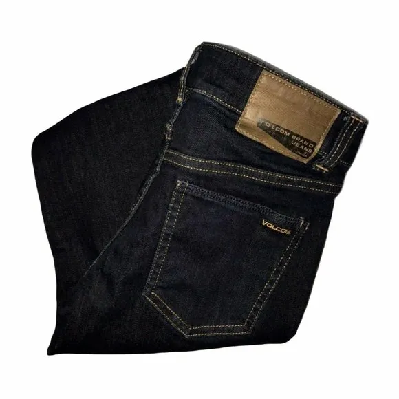 Volcom Vorta Dark Wash Slim Straight Jeans 26 27