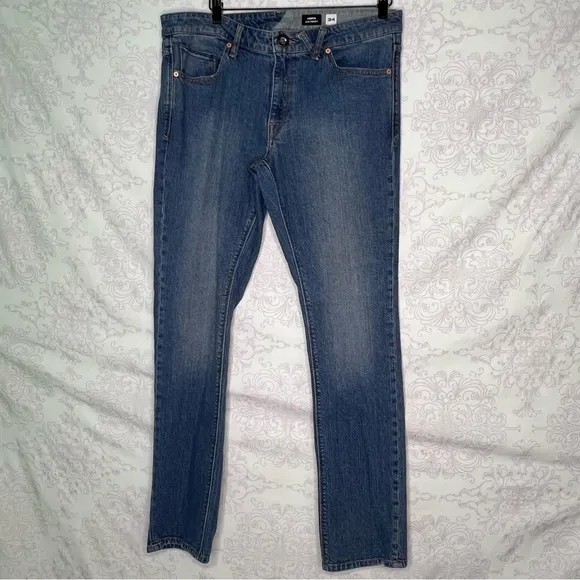 Volcom vorta slim straight light wash jeans skater size 34