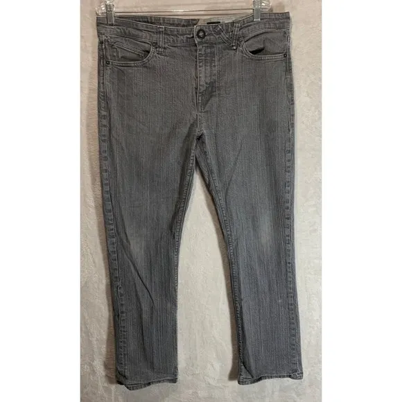 Volcum True to This Solver Modern Straight Mid Rise Denim Jeans Mens 36 Gray