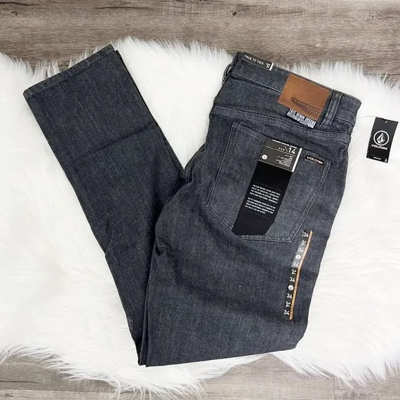 Volcom Mens 34 2x4 Skinny Fit Gray Denim Jeans Low Rise
          
      NWT