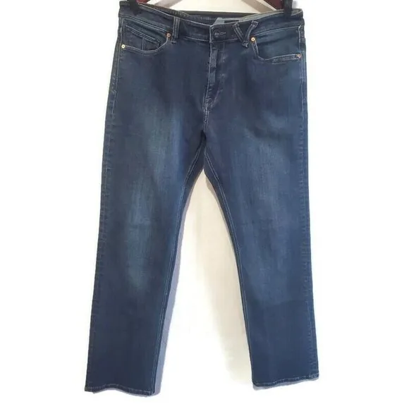 Volcom Men's Jeans Kincade Regular Straight Medium Wash 5 Pocket Denim 34