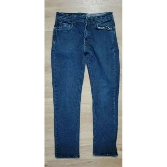 Volcom Mens Jeans Size 34 Solver Modern Straight Fit Blue