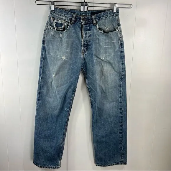 VOLCOM STONE BOARDWEAR Button Fly Distressed/Destroyed Straight Leg Size 32x30