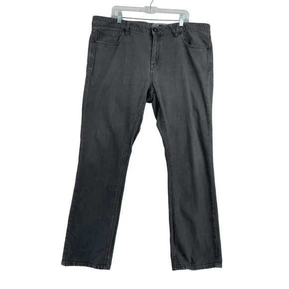 Volcom Vorta Slim Straight Jeans Men's Size 40 Gray Medium Wash Denim