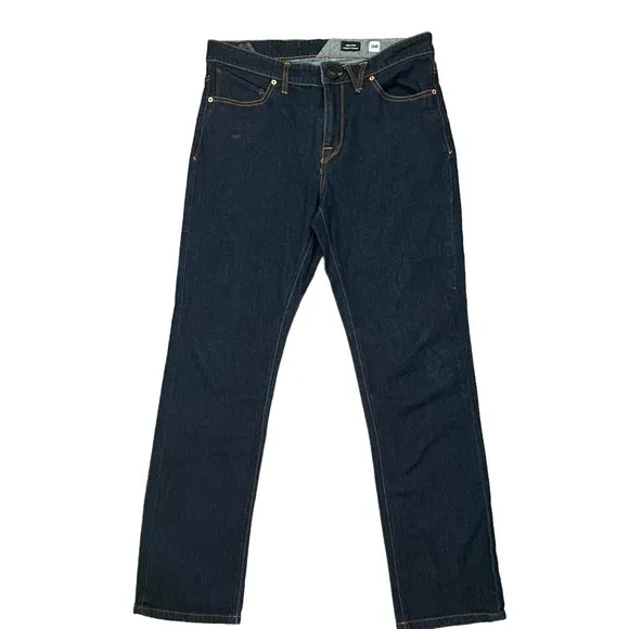 Volcom Solver Modern Straight Dark Blue Denim Jeans Size 32