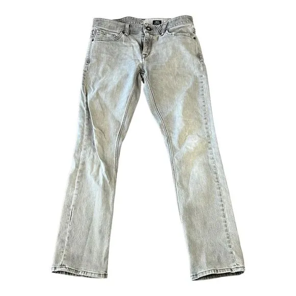 Volcom Vorta Slim Straight Gray Jeans Mens 32 factory distressed