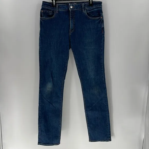 Warp + Weft Men's AMS Amsterdam Slim Jeans Midnight Wash tag size 35x34