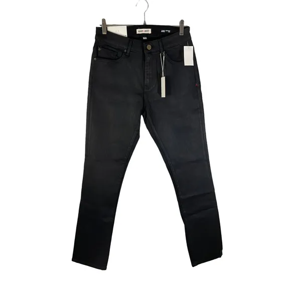 Warp + Weft Mens Amsterdam Slim Coated Jean Black Size 30x32 New
          
      NWT