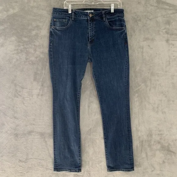 Warp + Weft Jeans Mens 36x32 (*36x30) Midnight Wash Amsterdam Slim Blue Denim