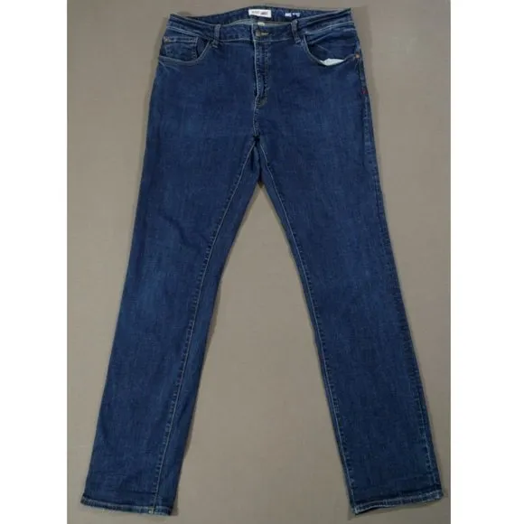 Warp & Weft Jeans Mens 34 Blue Denim Slim Straight Mid Rise Zip Fly Amsterdam