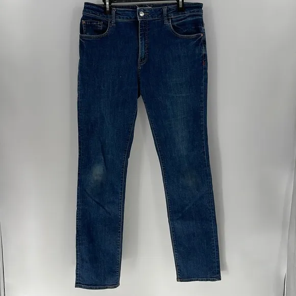 WARP + Weft Men's AMS Amsterdam Slim Jeans Midnight Wash tag size 35x34