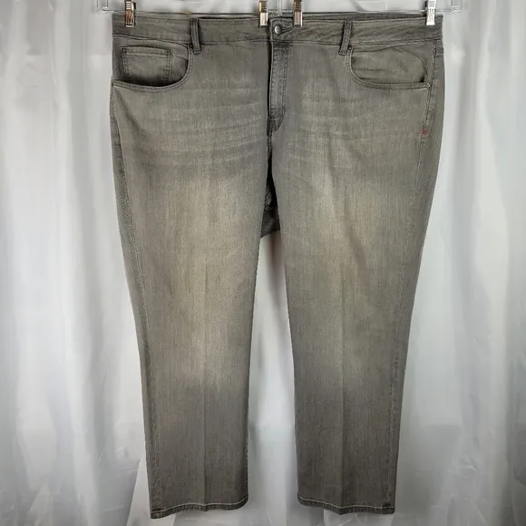 Warp+Weft RKV Athletic Smoke Gray Denim Jeans Big Mens Size 48X30