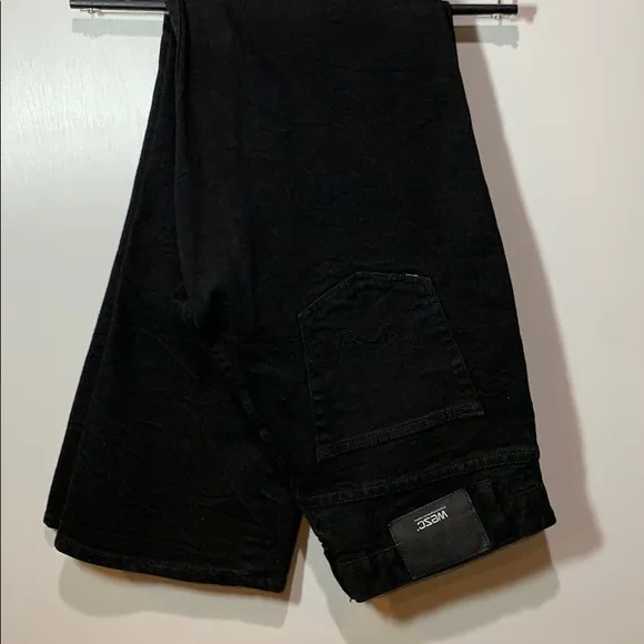 WESC Black Crinkle Button-up 5 pocket Stretch Jean