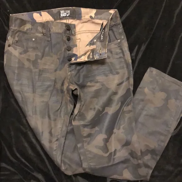 William Rast Camo Waxed Finish Denim