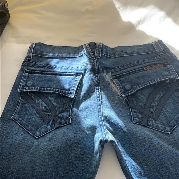William Rast straight leg distressed jeans