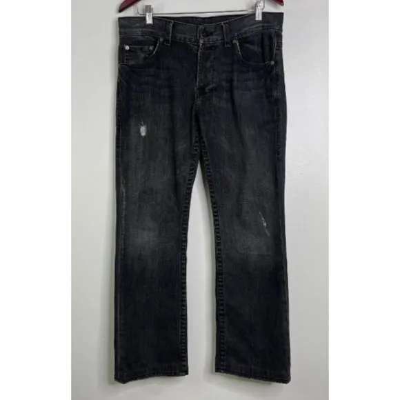 William Rast Revolve Ben Straight Jeans Dark Knight Black  Size 33
