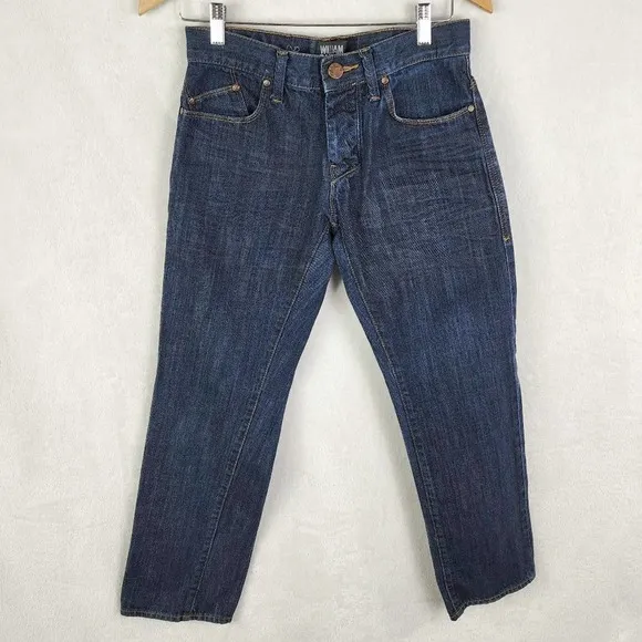 William Rast 29X30 Straight leg button fly dark wash 5 pocket denim jeans. EUC