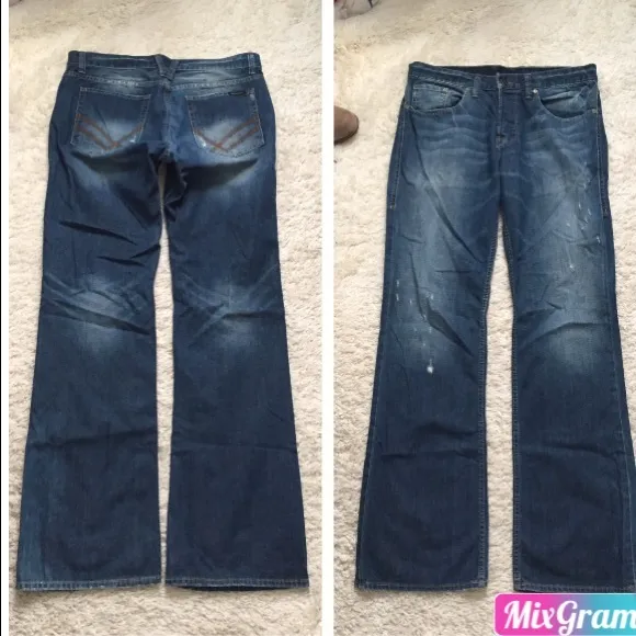 WILLIAM RAST Men’s Button Fly Distressed Bootcut Jeans 34x34