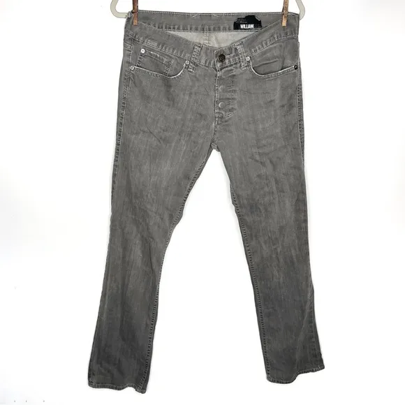 William Rast Jake Straight Leg Gray Jeans Button Fly Men’s Size 32 x 32