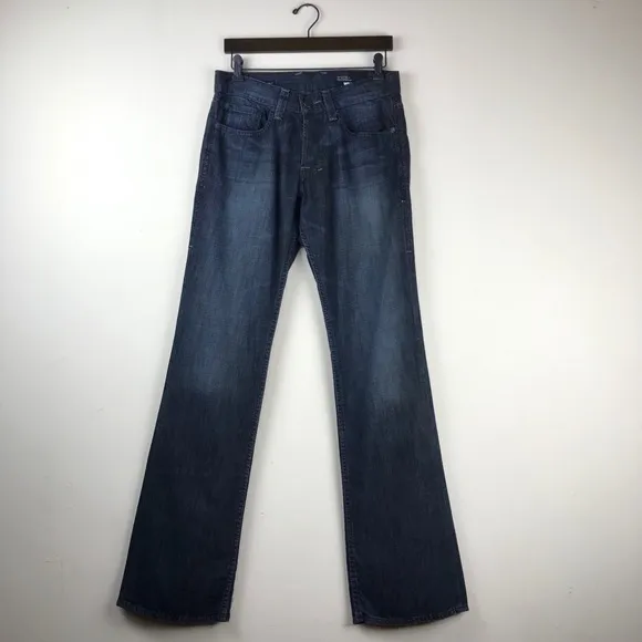 William Rast Blue Denim Jeans Size 30 x 34 Cool Bootcut Designer Stylish Pants