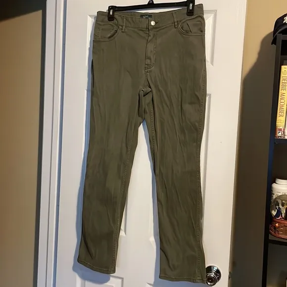 Woolrich mens dark green straight leg jeans size 32