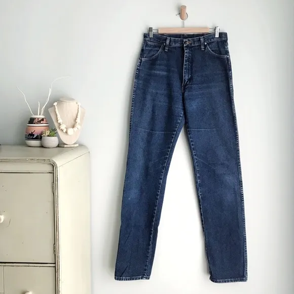 Vintage WRANGLER Dark Wash Denim Unisex Jeans Tall