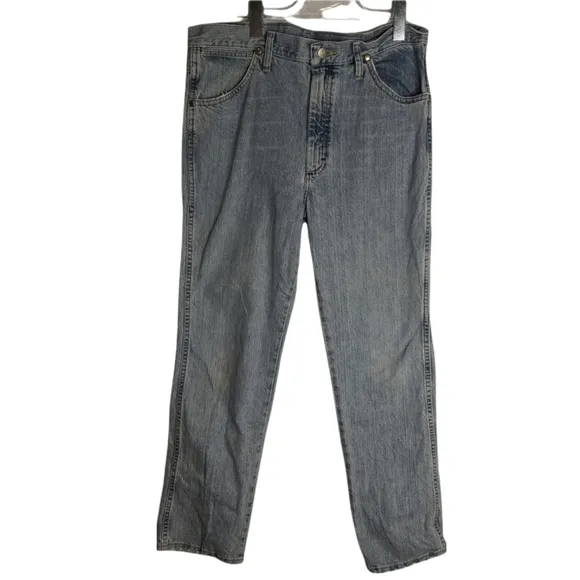 Wrangler Vintage 90's Jeans Faded Distressed Straight Leg Cotton Men's 33x30