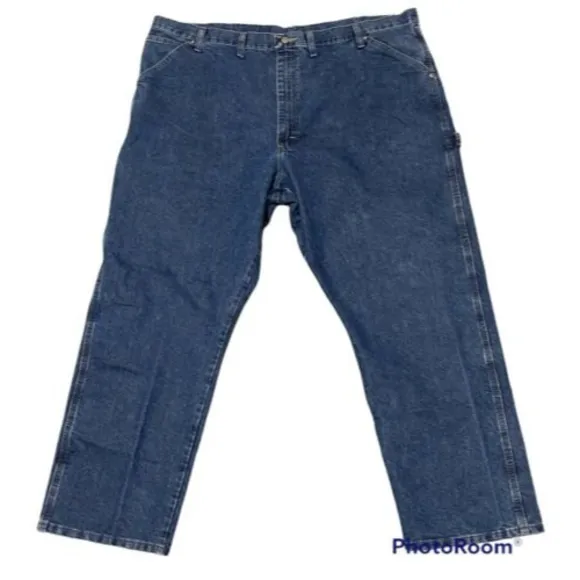 Wrangler Men’s Carpenter Jeans 44X30 Work Denim Pants Blue Medium Wash Farm