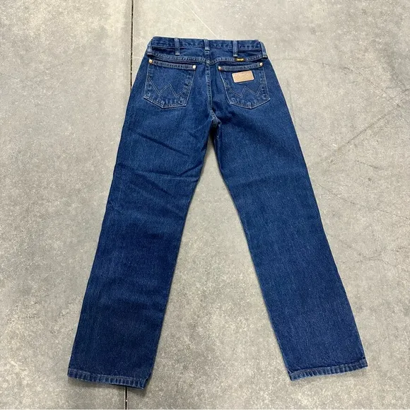 Vintage 90s wrangler high rise dark wash denim jeans 29 x 30 straight leg