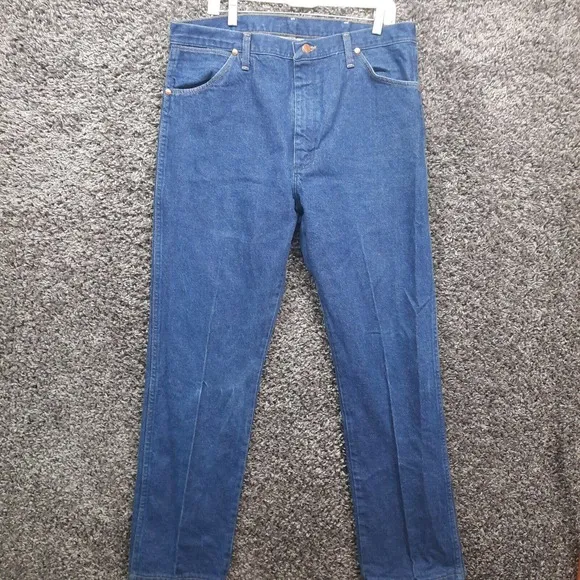 Vintage Wrangler Jeans Men 38x32 Blue Cowboy Cut 13MWZ 100% Cotton Straight Pant